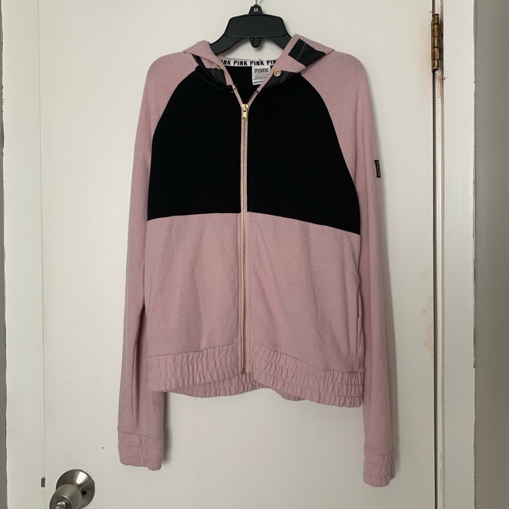 [HOLD] Rose Gold and Black PINK Brand Zip-Up